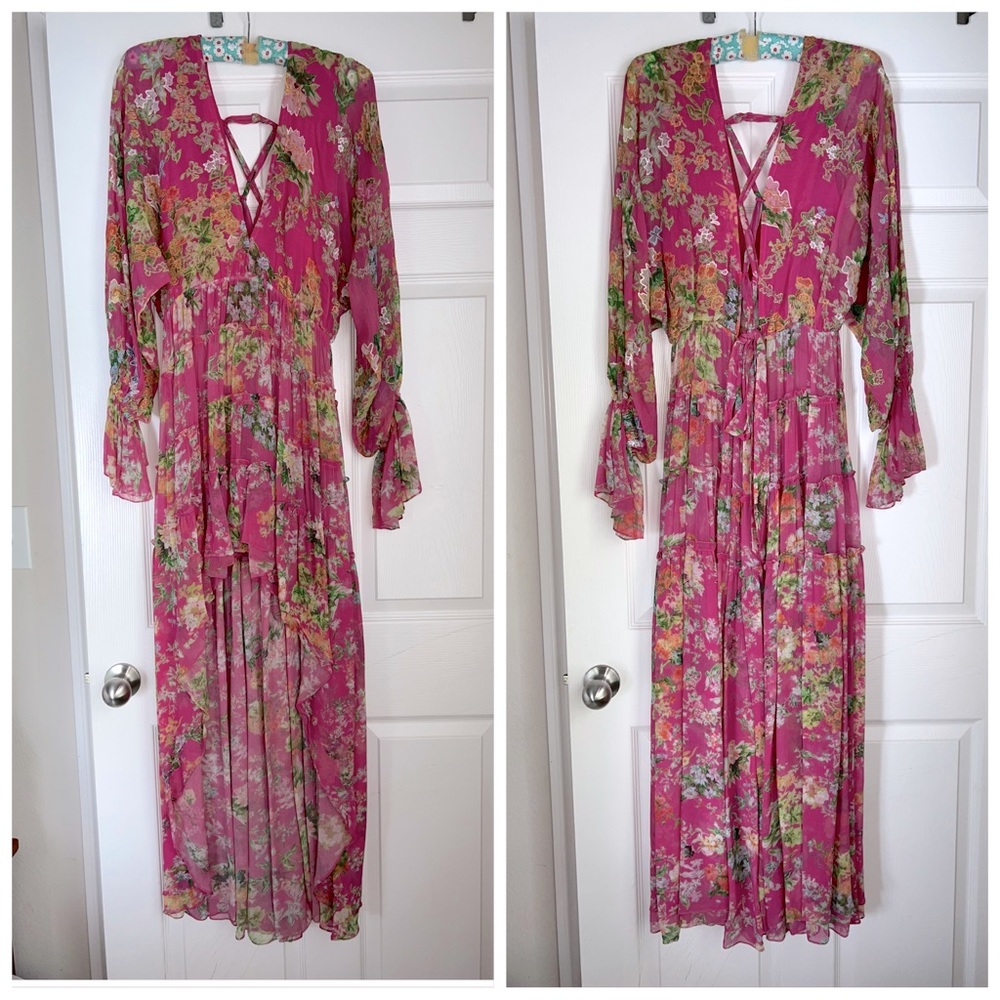 Hemant Nandita Miyu high low maxi dress M